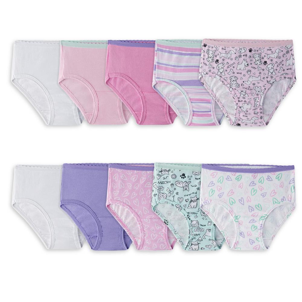 Fruit of the Loom Girls 2T-5T Briefs, 10-Pack