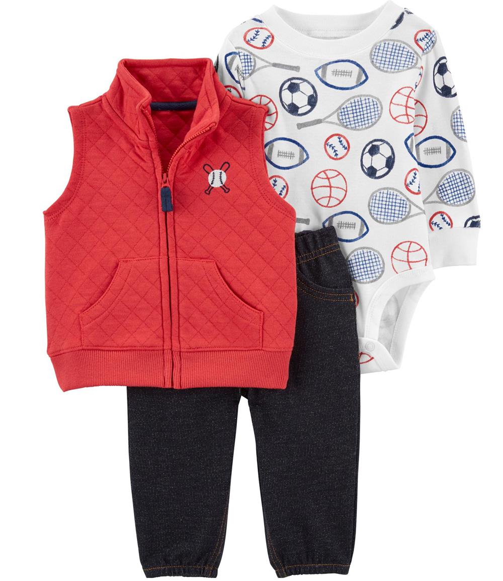 Carters Boys 0-24 Months 3-Piece Sports Little Vest Set