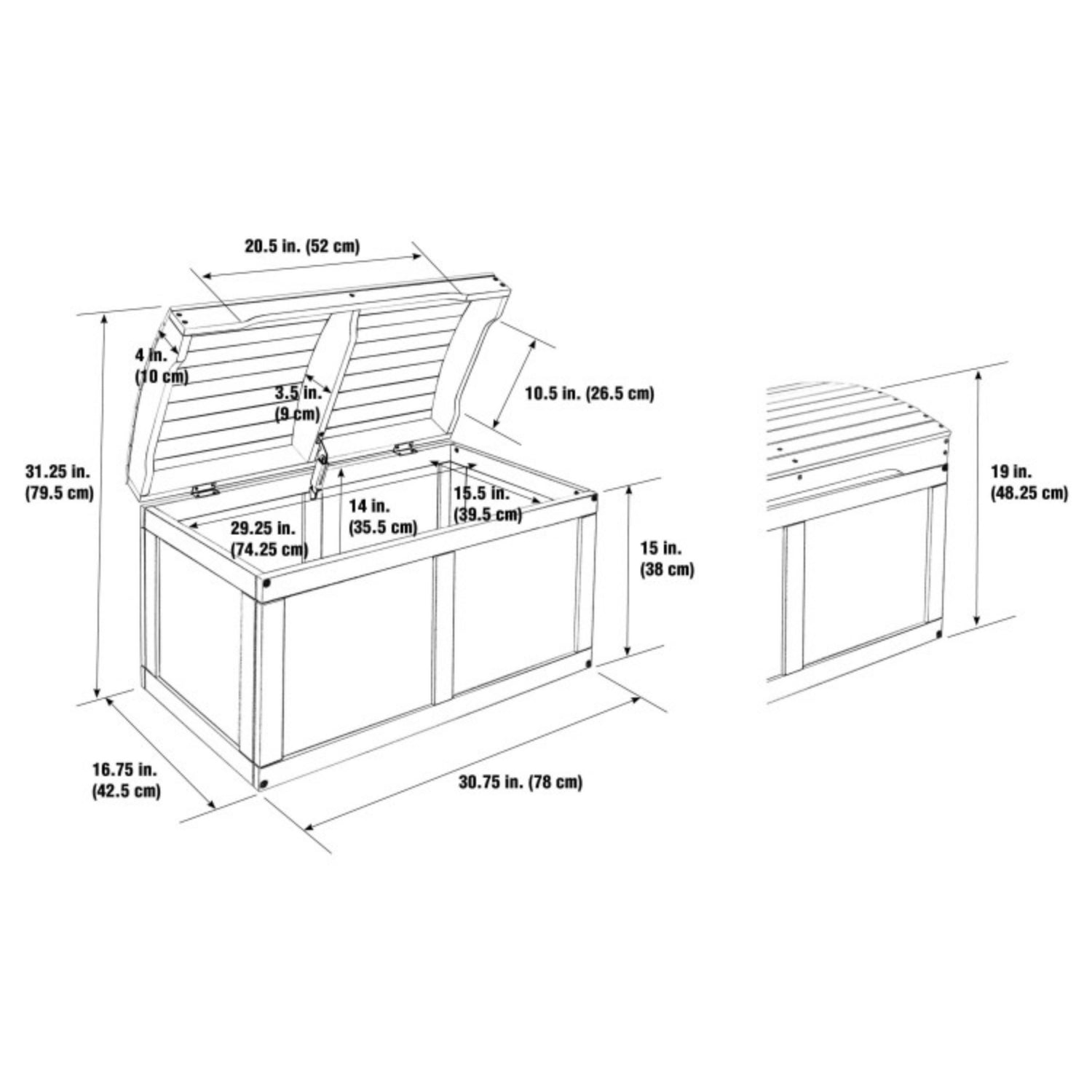 Badger Basket Hardwood Barrel Top Toy Chest – White