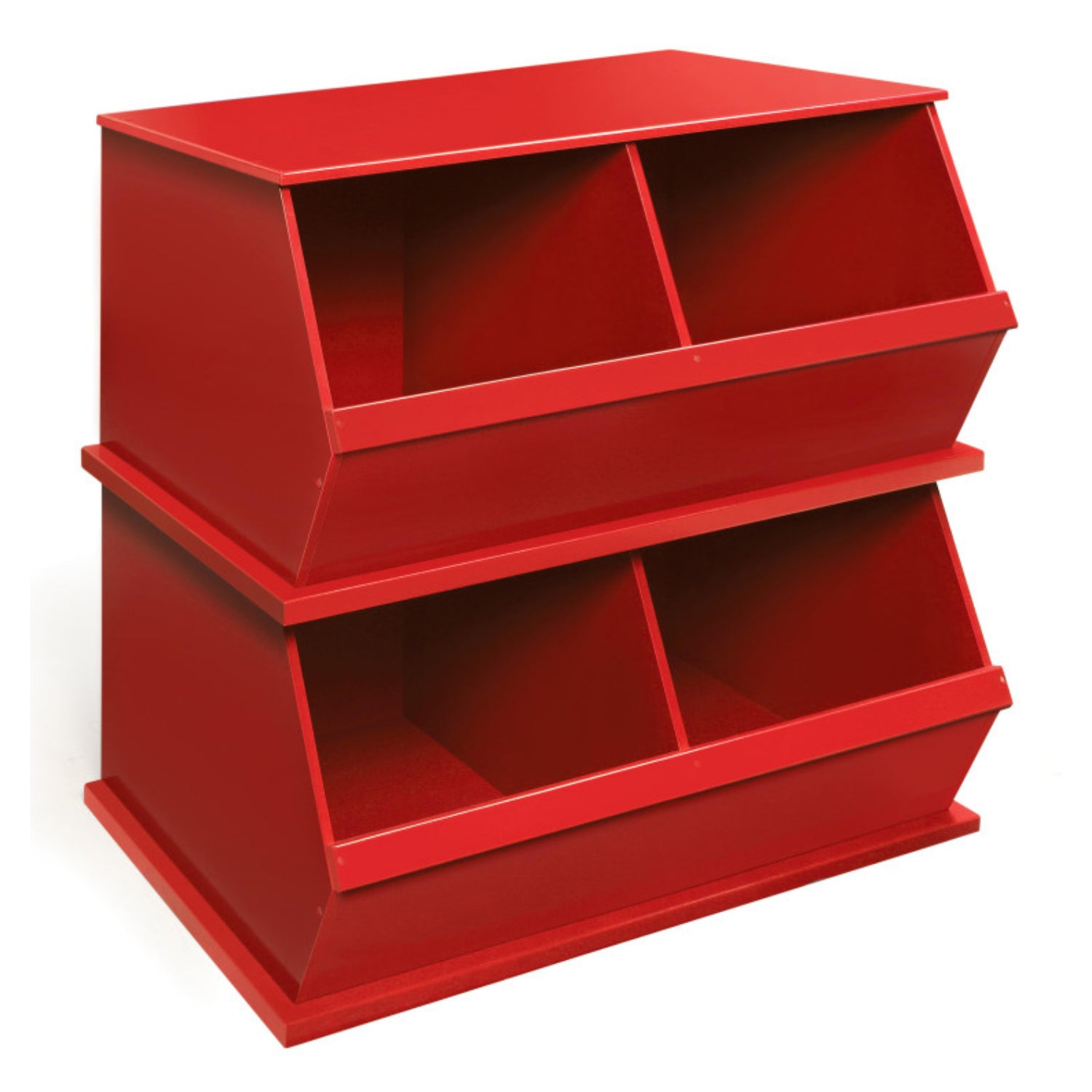 Badger Basket Two Bin Stackable Storage Cubby – Red