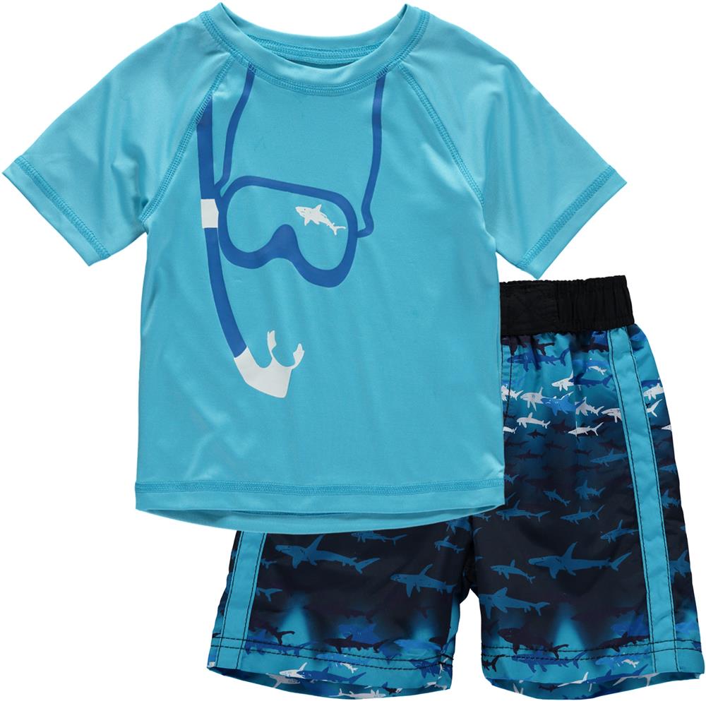 iXtreme Boys 4-7 Scuba Shark Rashguard Swim Set