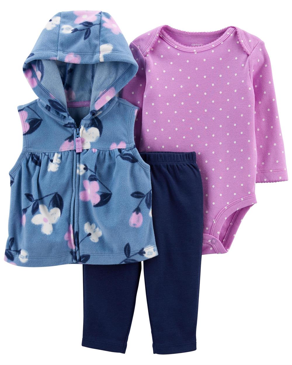 Carters Girls 0-9 Months 3-Piece Floral Vest Set