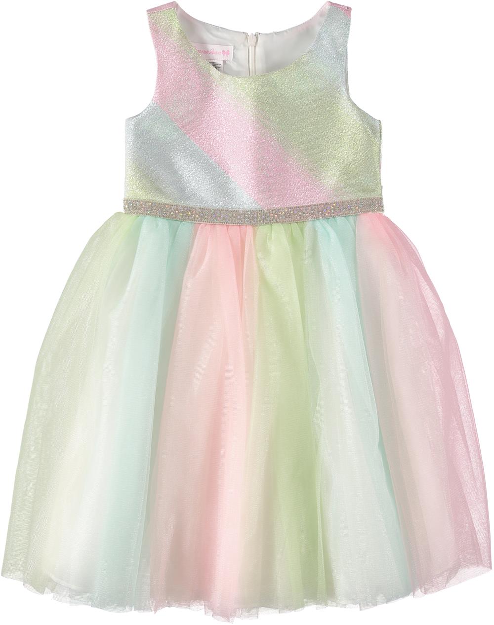 Bonnie Jean Girls 4-6X Rainbow Glitter Tulle Dress