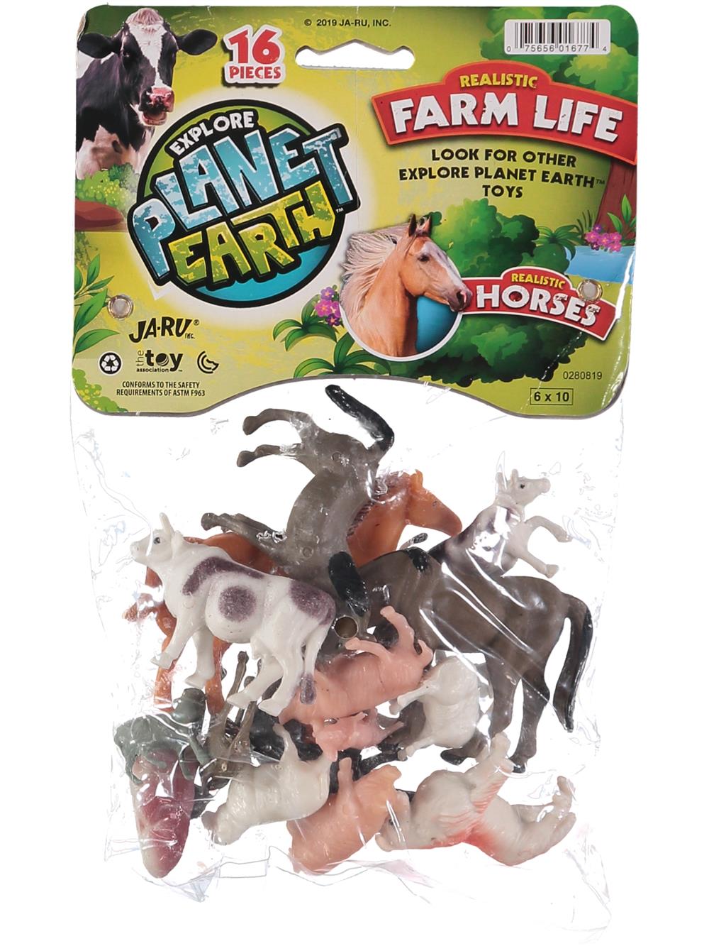 Ja-Ru Planet Earth Realistic Farm Animals 16-Piece