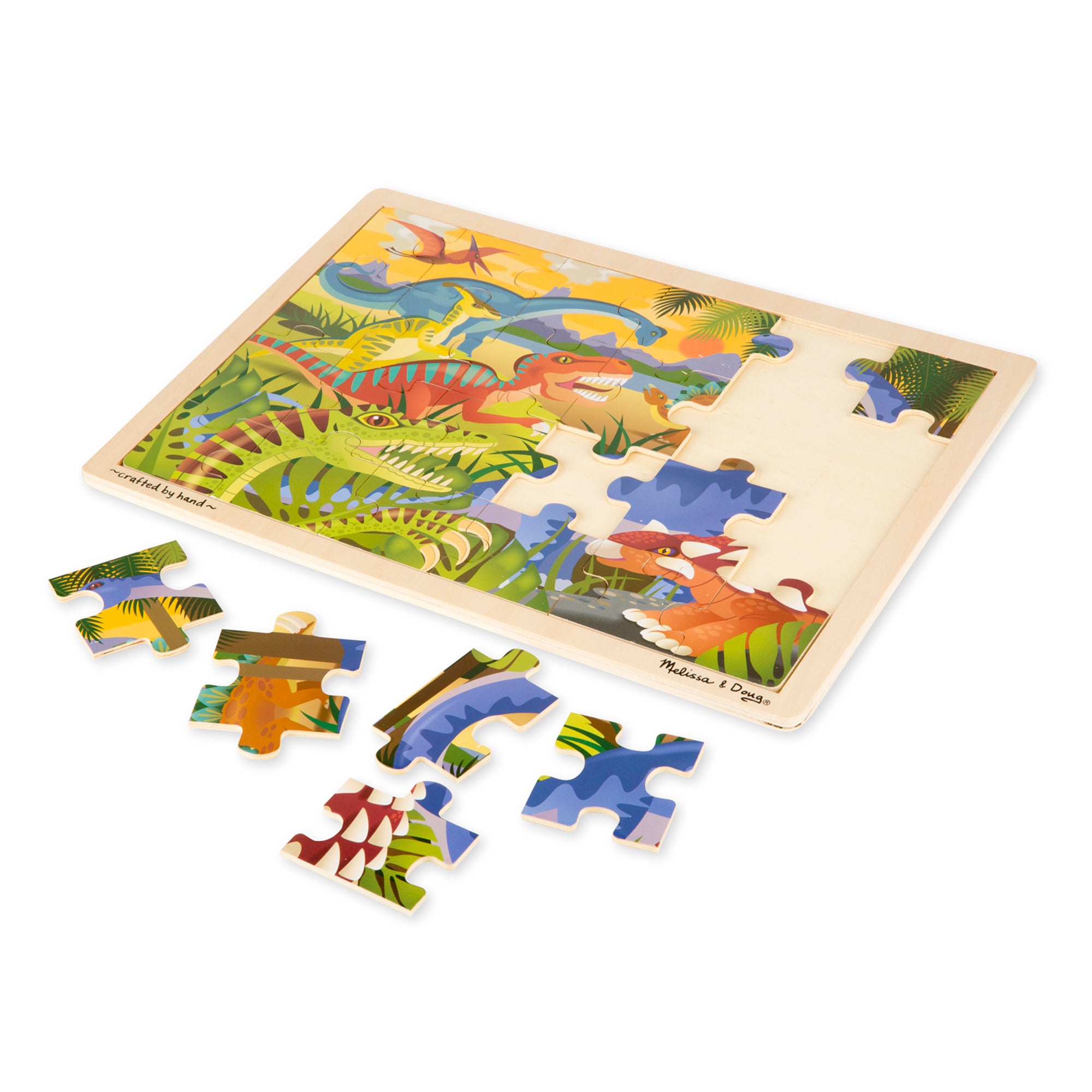 Melissa and Doug Dinosaur Wooden Jigsaw Puzzle - 24 Pieces