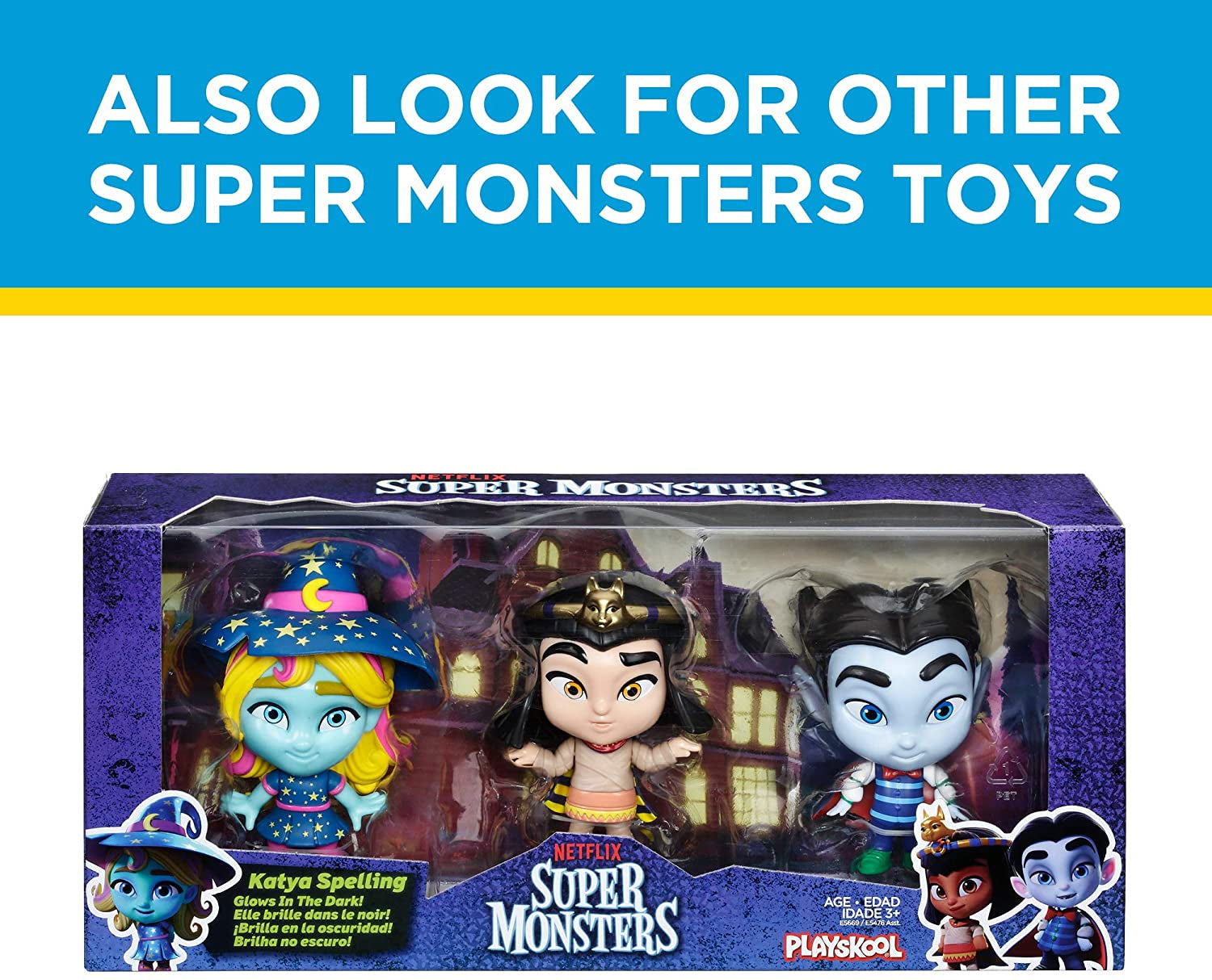 Playskool Netflix Super Monsters Collectible 4-inch, Set of 3