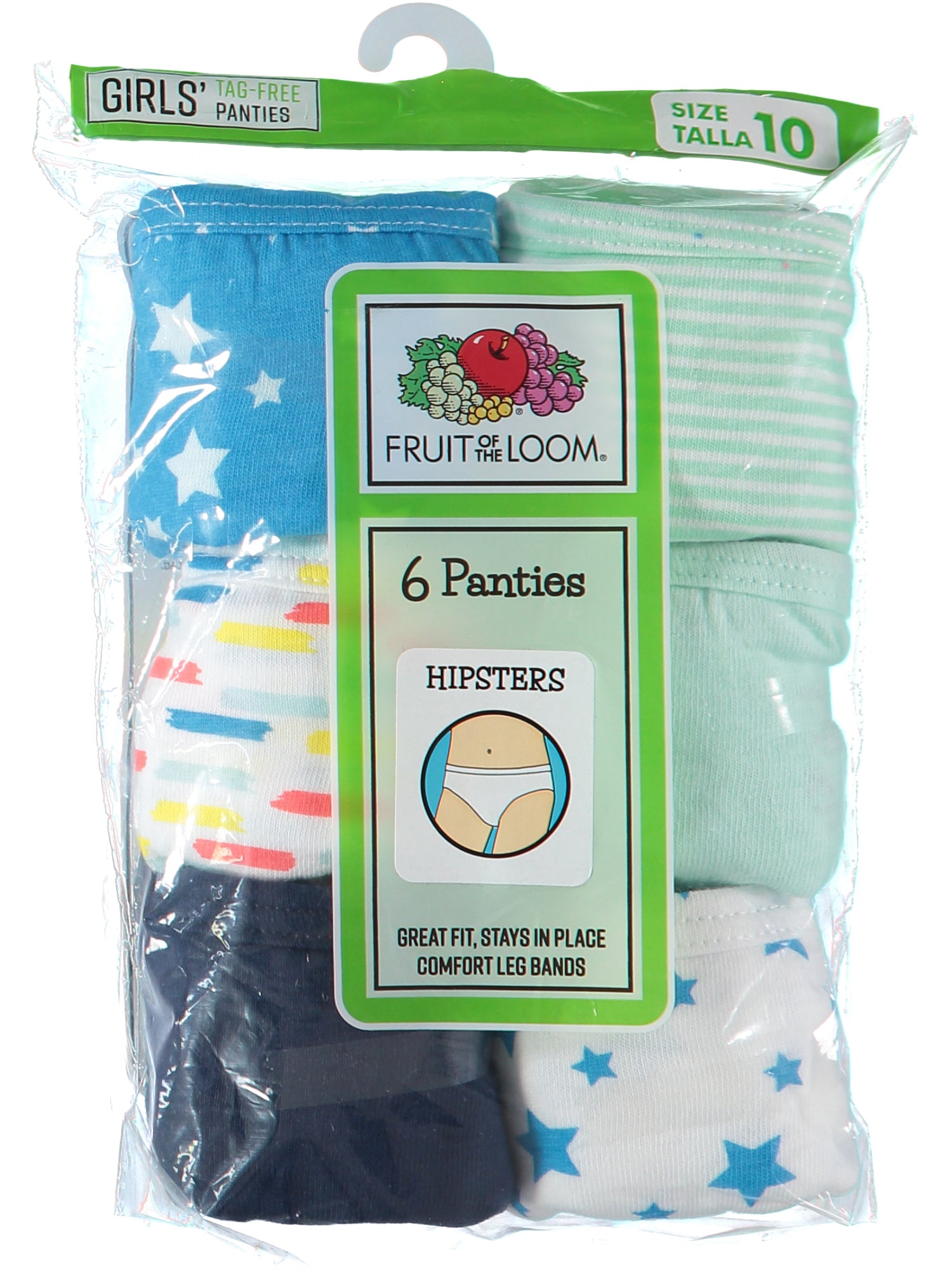 Fruit of the Loom Girls Hipster Panty 6-Pack