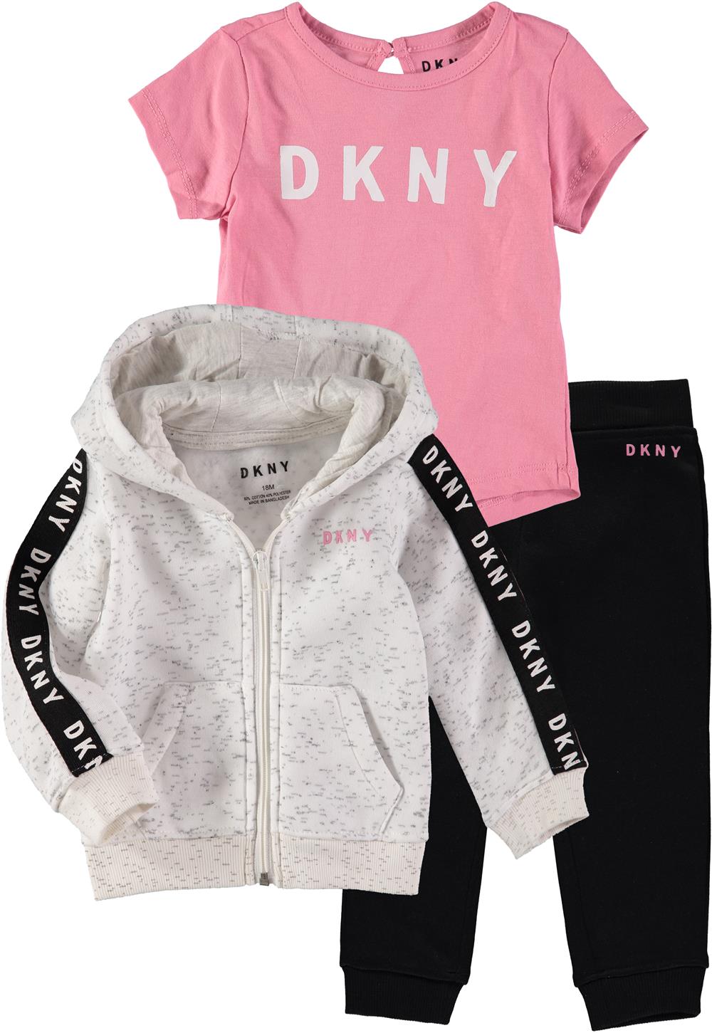 DKNY Girls 12-24 Months 3-Piece Fleece Jacket Set