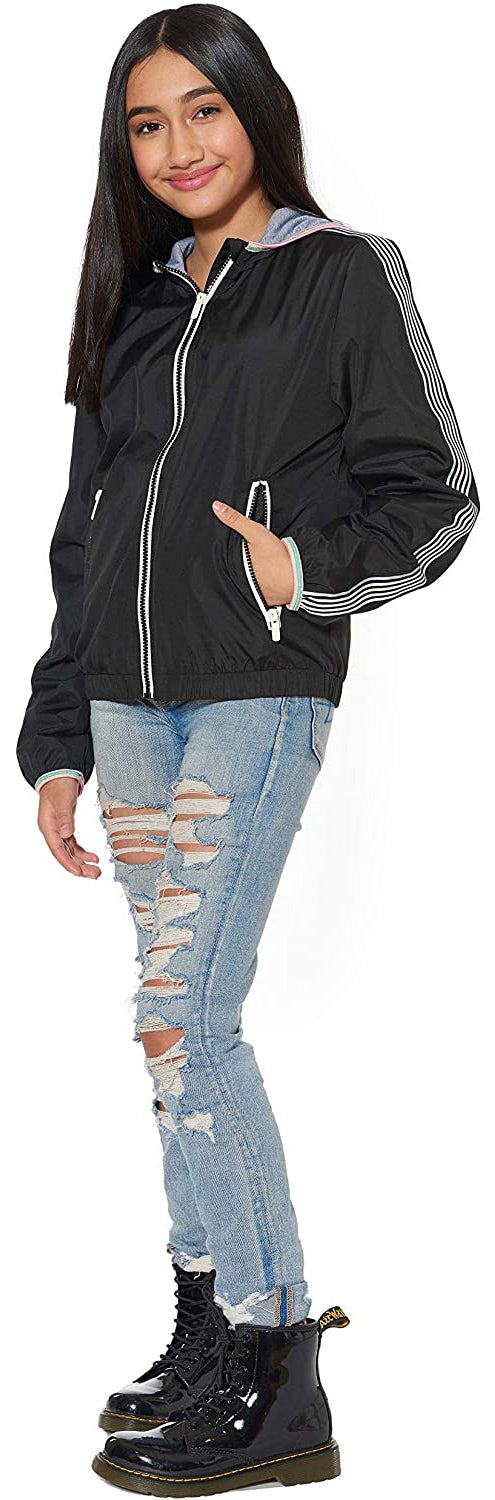 London Fog Girls 7-16 Stripe Varsity Jacket