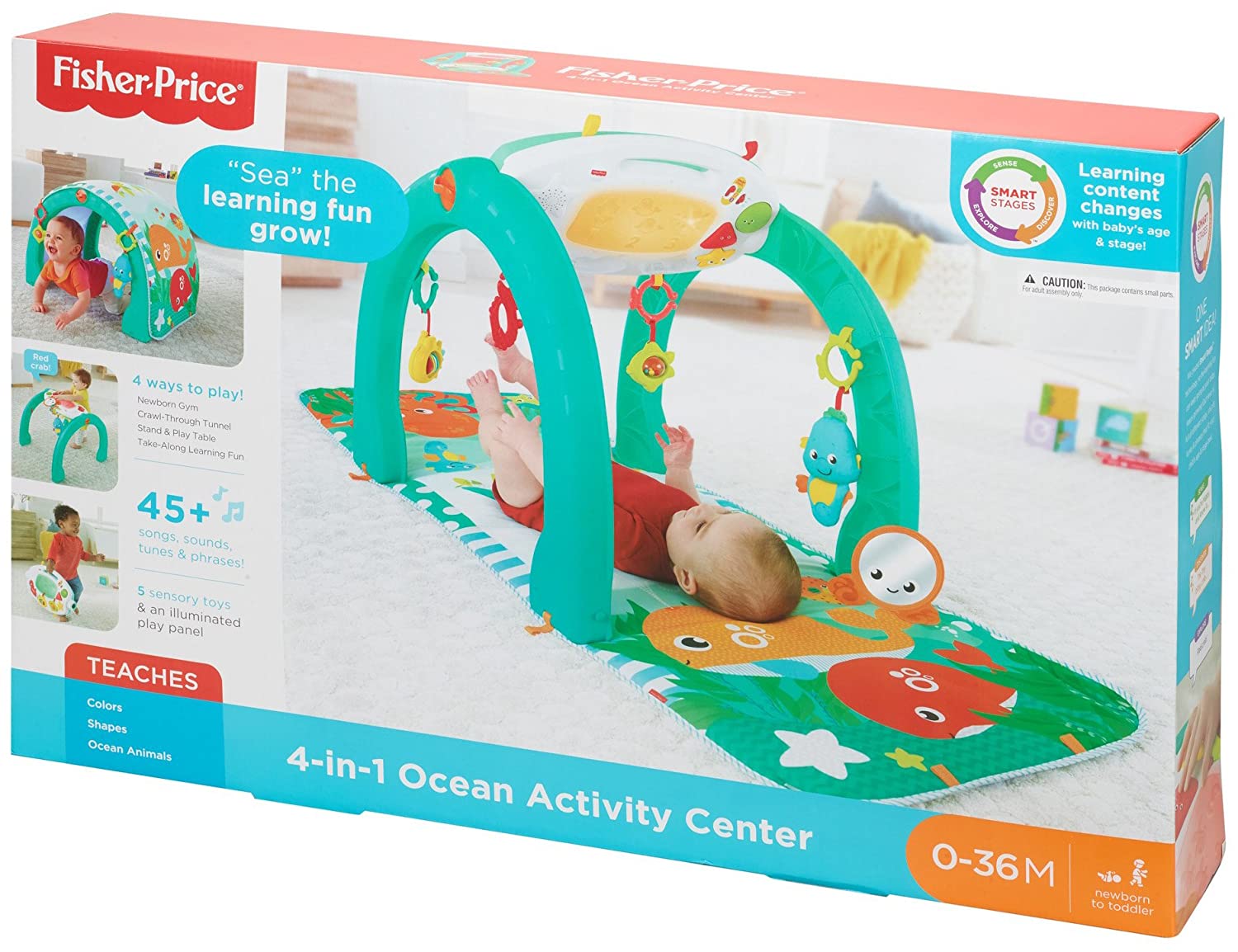 Fisher Price 4-in-1 Ocean Activity Center, Blue/Green