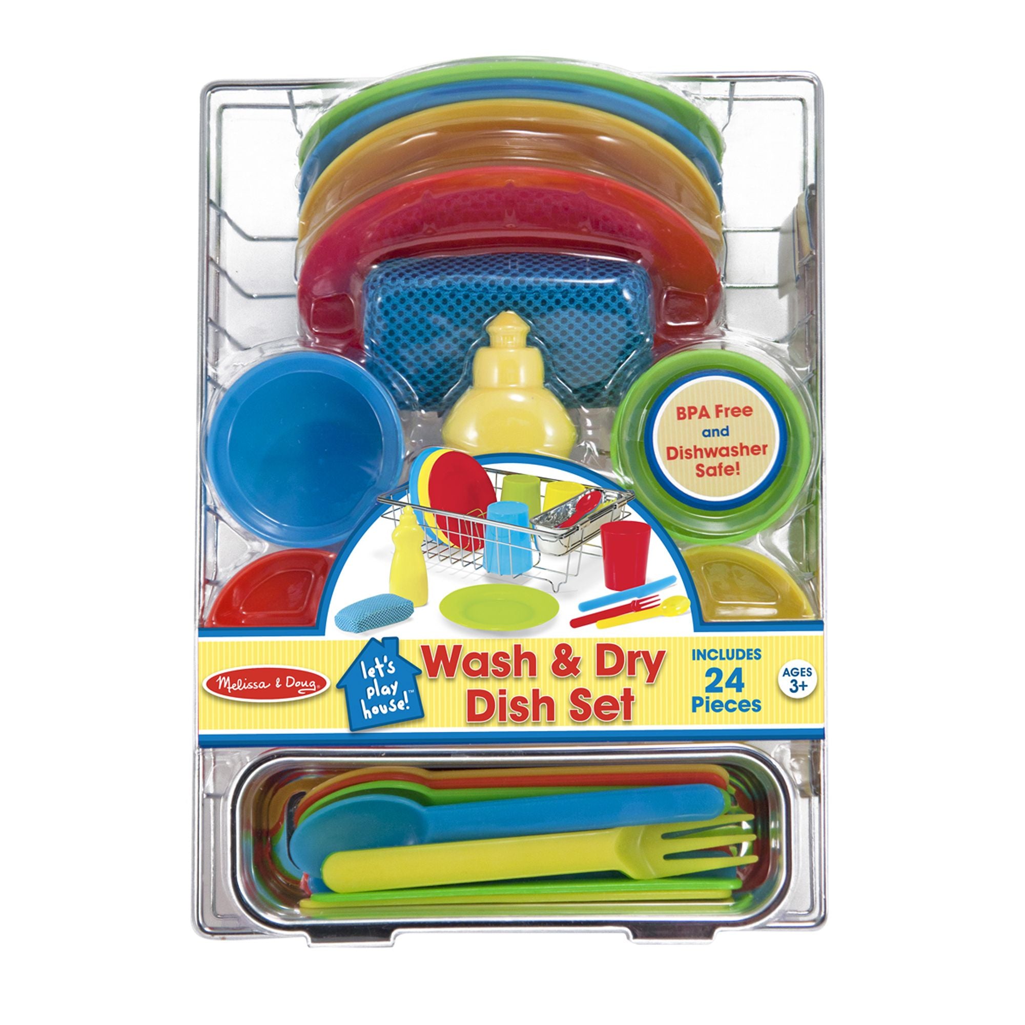 Melissa and Doug Let's Play House! Wash & Dry Dish Set