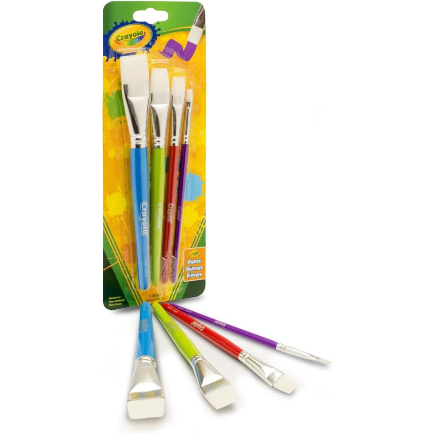 Crayola Flat Paint Brush Set, 4 Count