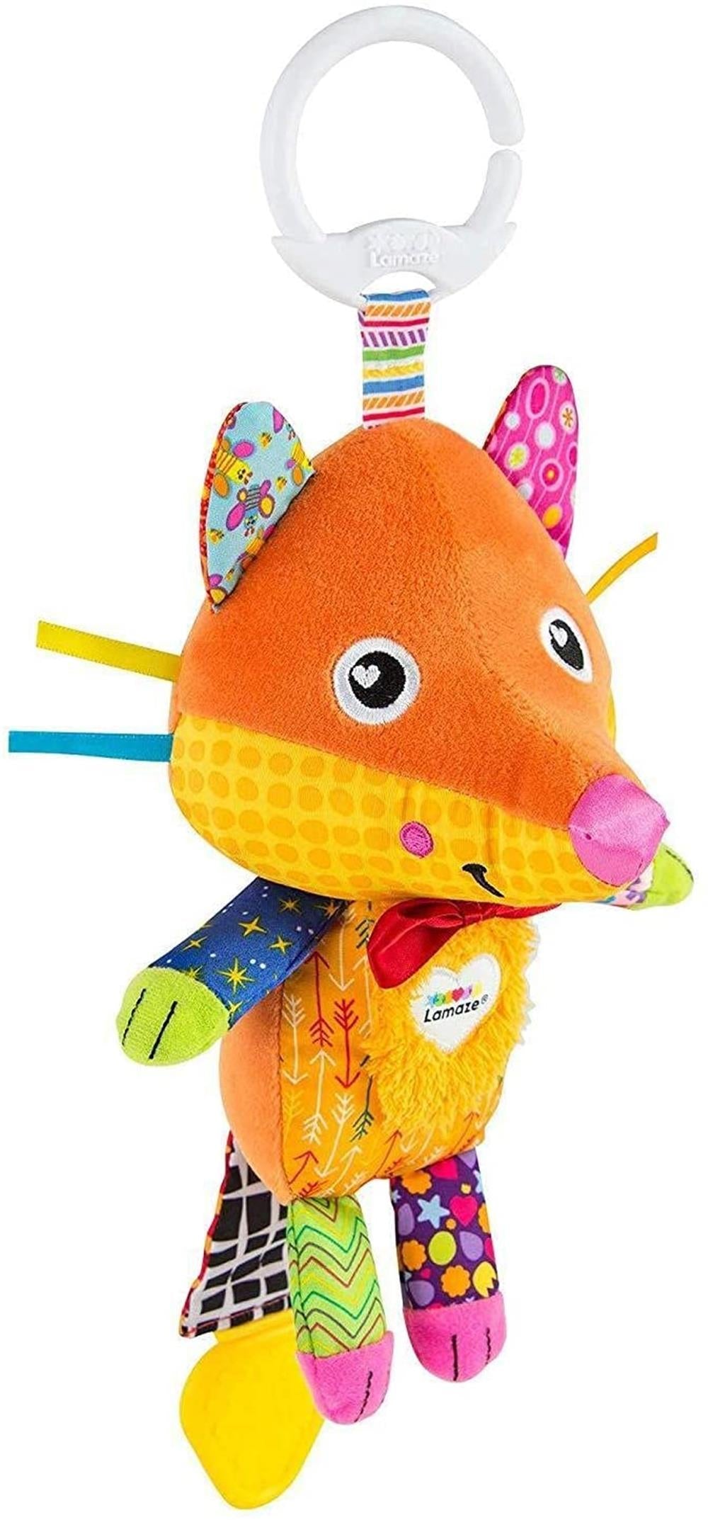 Lamaze Clip & Go Flannery The Fox Stuffed Animal with Stroller Clip for Sensory Play