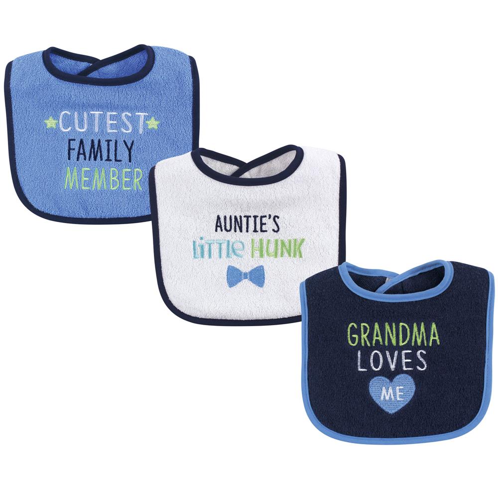 Luvable Friends 3 Pack Cotton Drooler Bibs with Fiber Filling