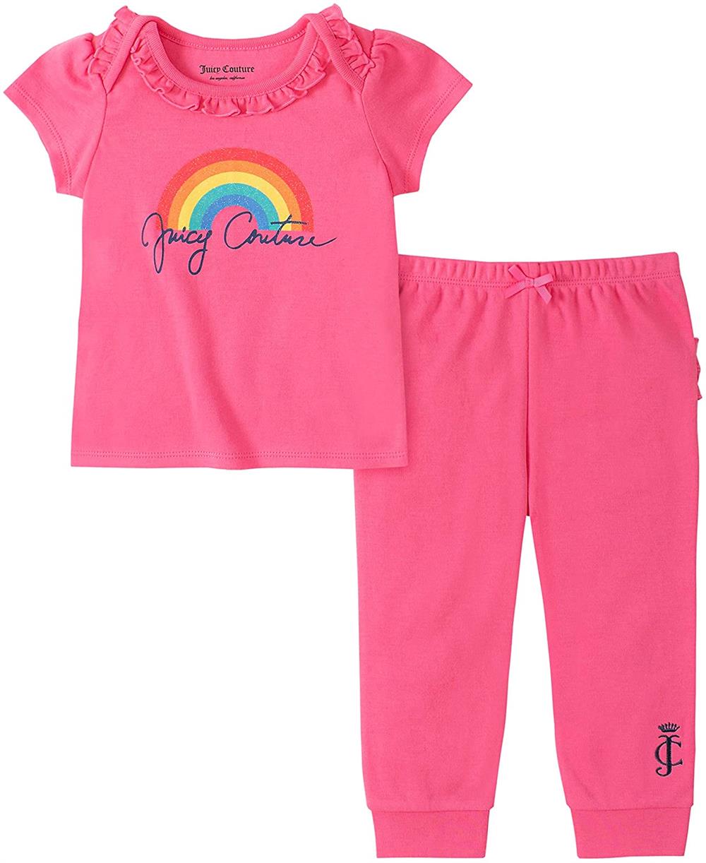 Juicy Couture Girls 12-24 Months Rainbow Ruffle Pant Set