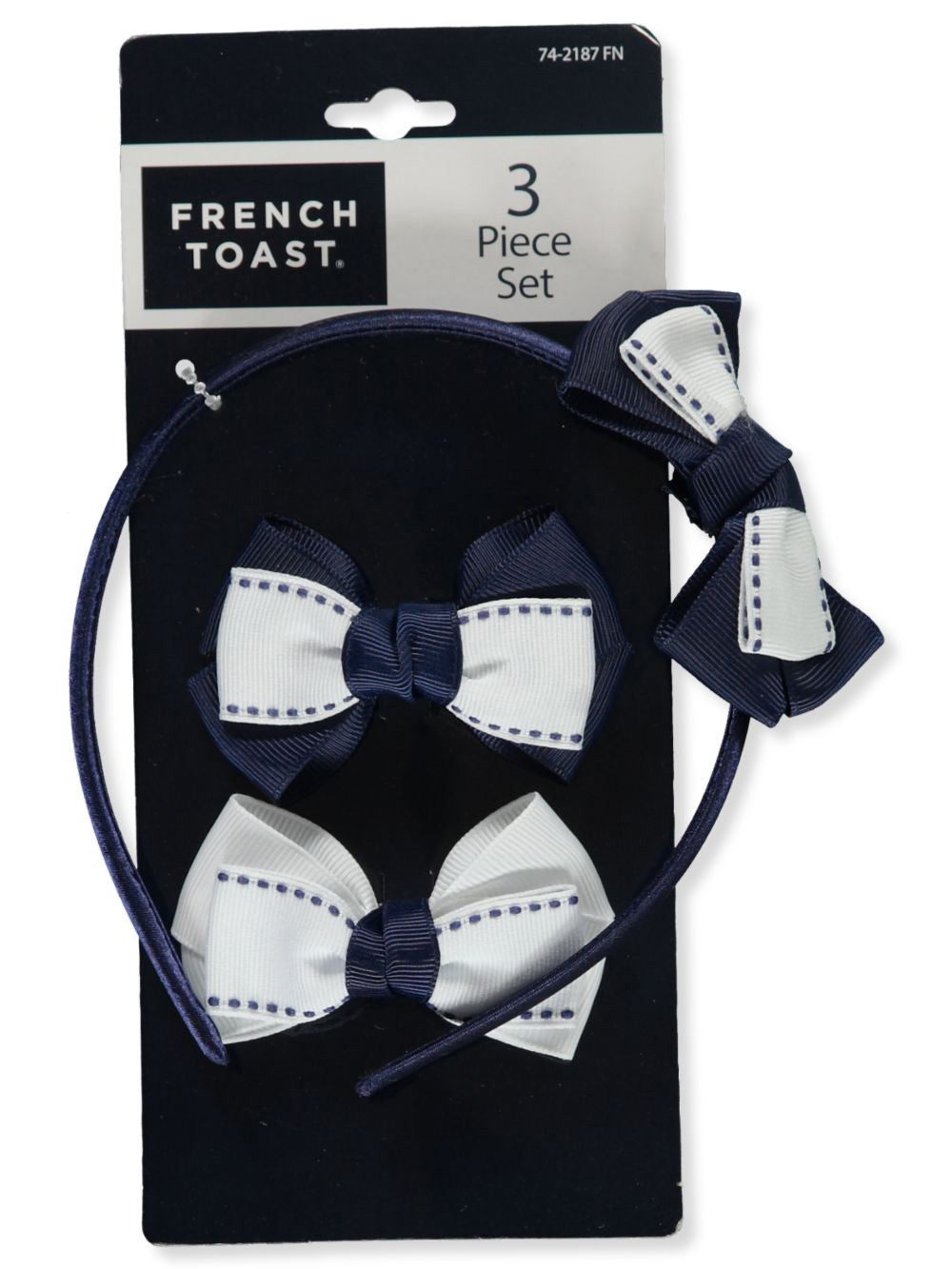 French Toast Girls 3-Piece Texture Headband and Bow Set