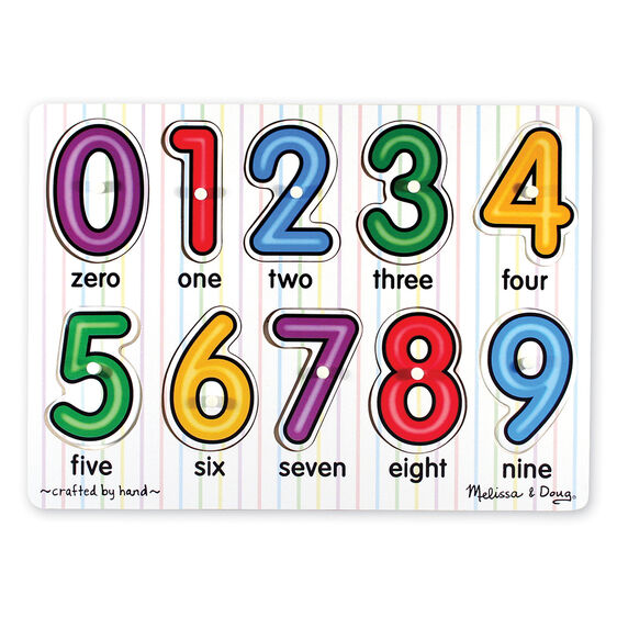 Melissa and Doug See-Inside Numbers Peg Puzzle - 10 pieces