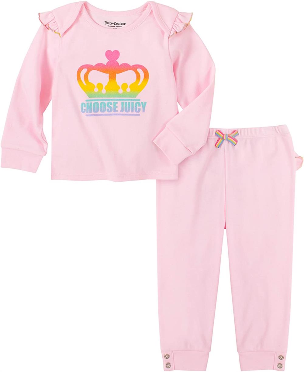 Juicy Couture Girls 0-9 Months Crown Ruffle Pant Set