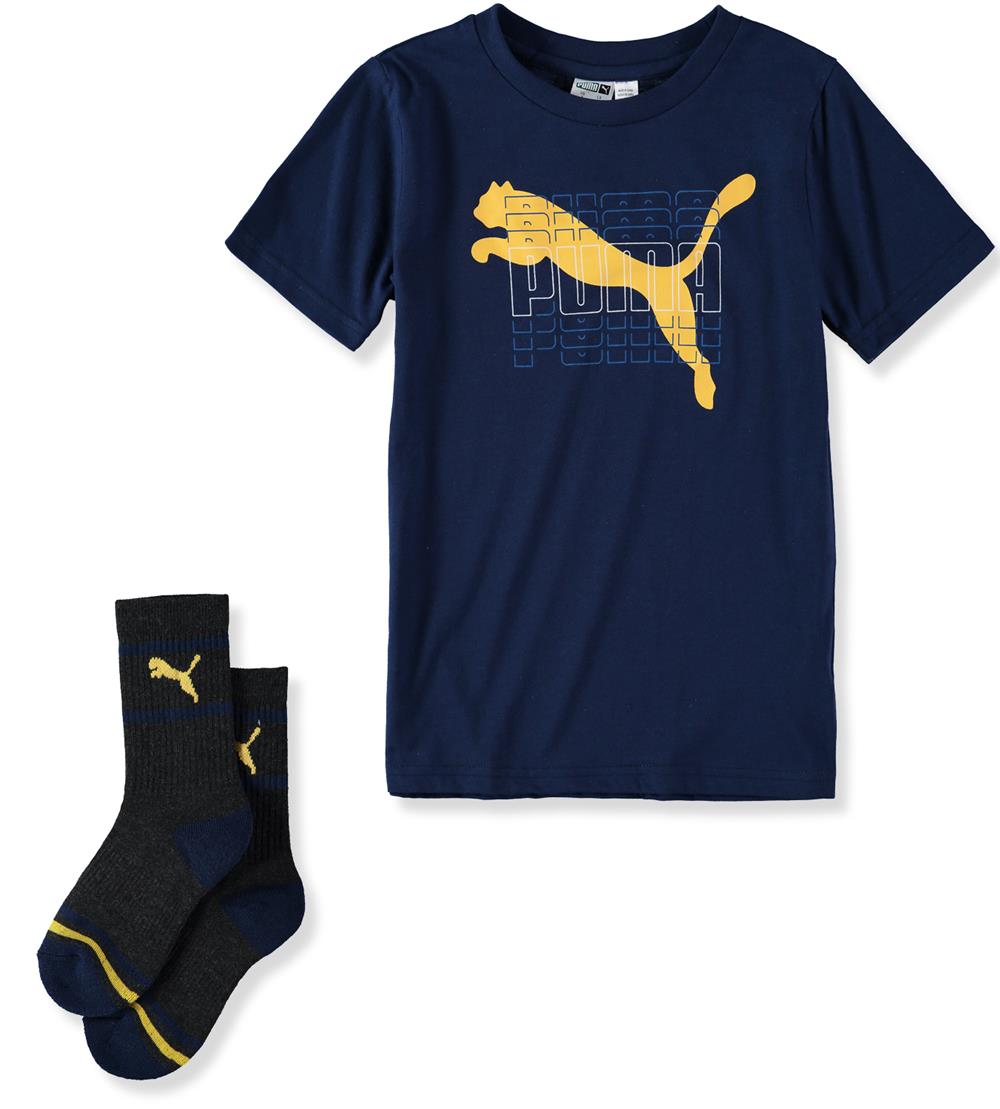 PUMA Boys 4-7 Short Sleeve T-Shirt and Sock Set