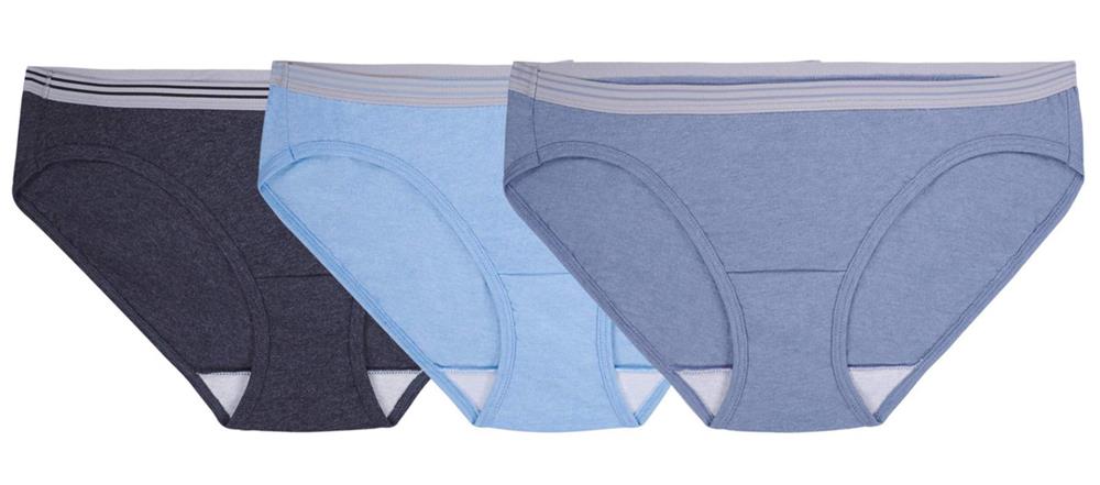 Fruit of the Loom Womens 3-Pack Assorted Cotton Panties