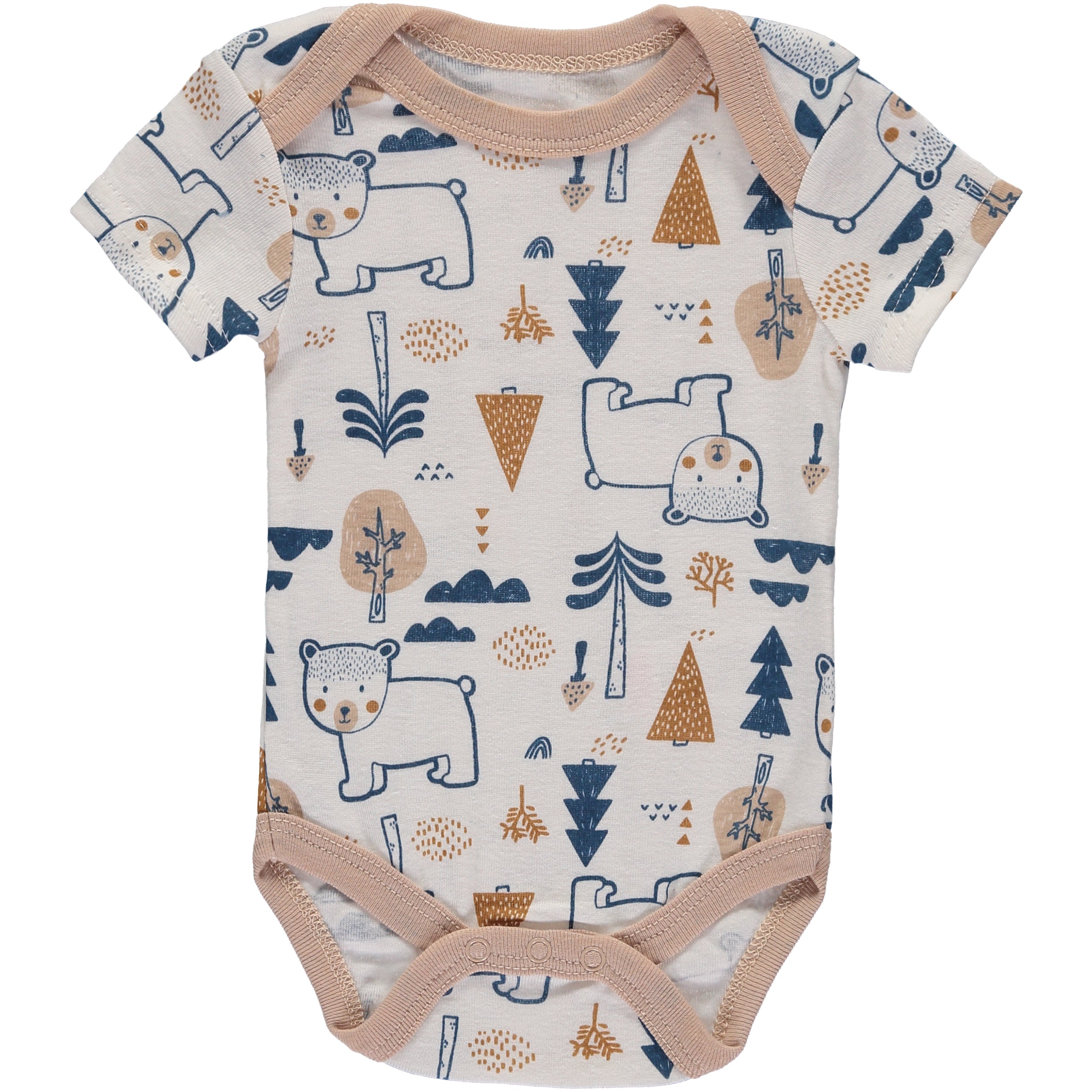 Rene Rofe Baby Boys 0-9 Months Short Sleeve Bodysuit, 5-Pack