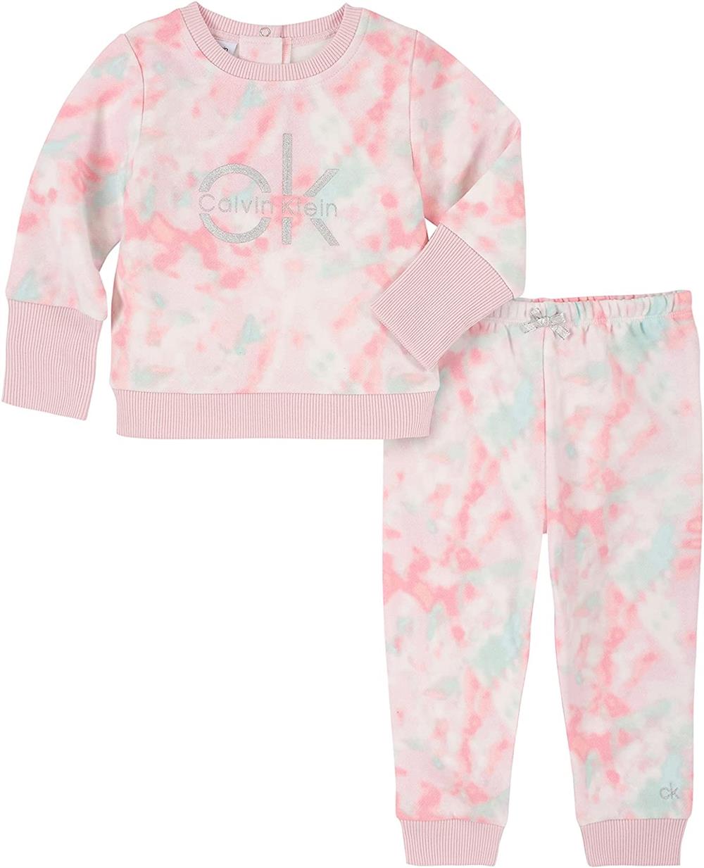 Calvin Klein Girls 0-9 Months Tie Dye Jogger Set