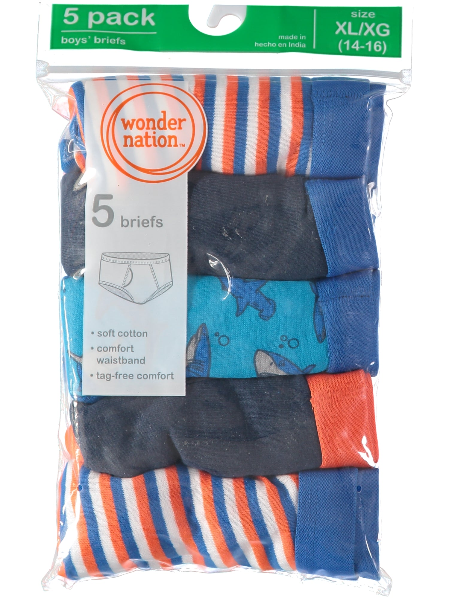 Wonder Nation Boys 8-20 5 Pack Brief