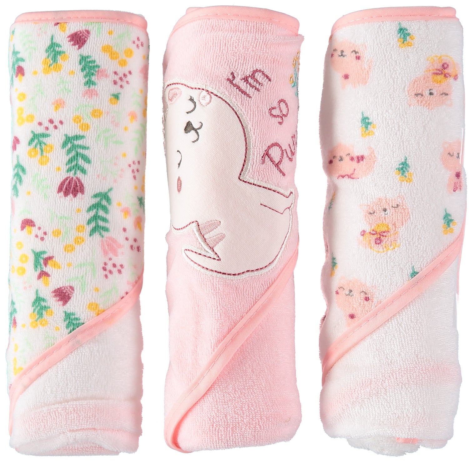 Rene Rofe Baby Bed & Bath Collection Hooded Towels, 3 Pack