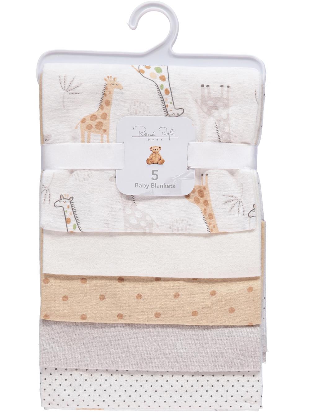 Rene Rofe Baby 5-Pack Flannel Baby Receiving Blanket