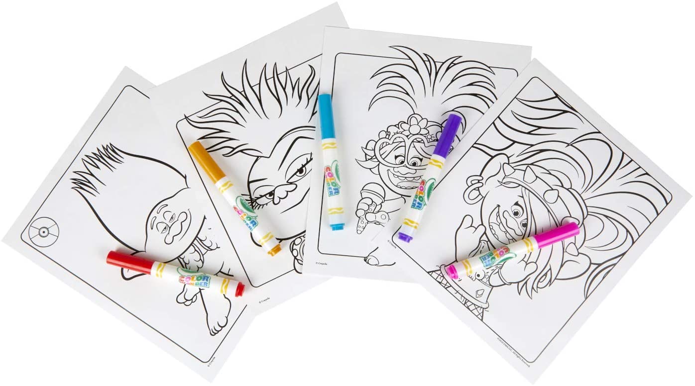 Crayola Wonder Trolls 2 Pages, Mess Free Coloring