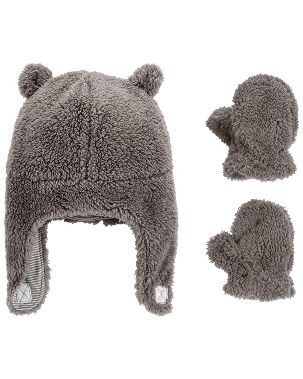 Carters 0-24 Months Sherpa Hat & Mitten Set