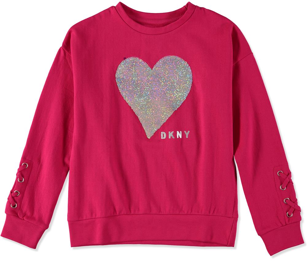 DKNY Girls 4-6X Flip Sequin Heart T-Shirt