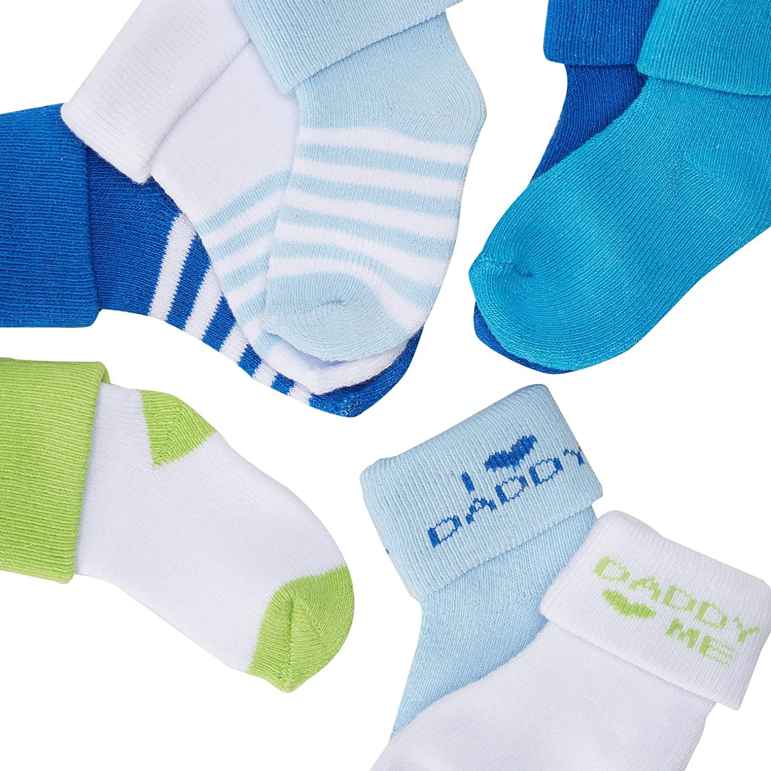 Luvable Friends Newborn Baby Boys 8 Pack Cotton Terry Socks