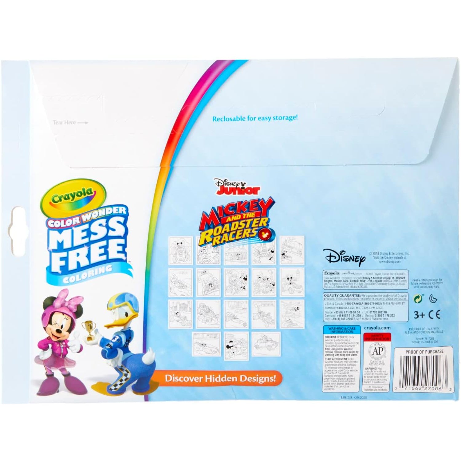 Crayola Mess Free Mickey Mouse Roadster Racers Color Wonder Pad and Markers