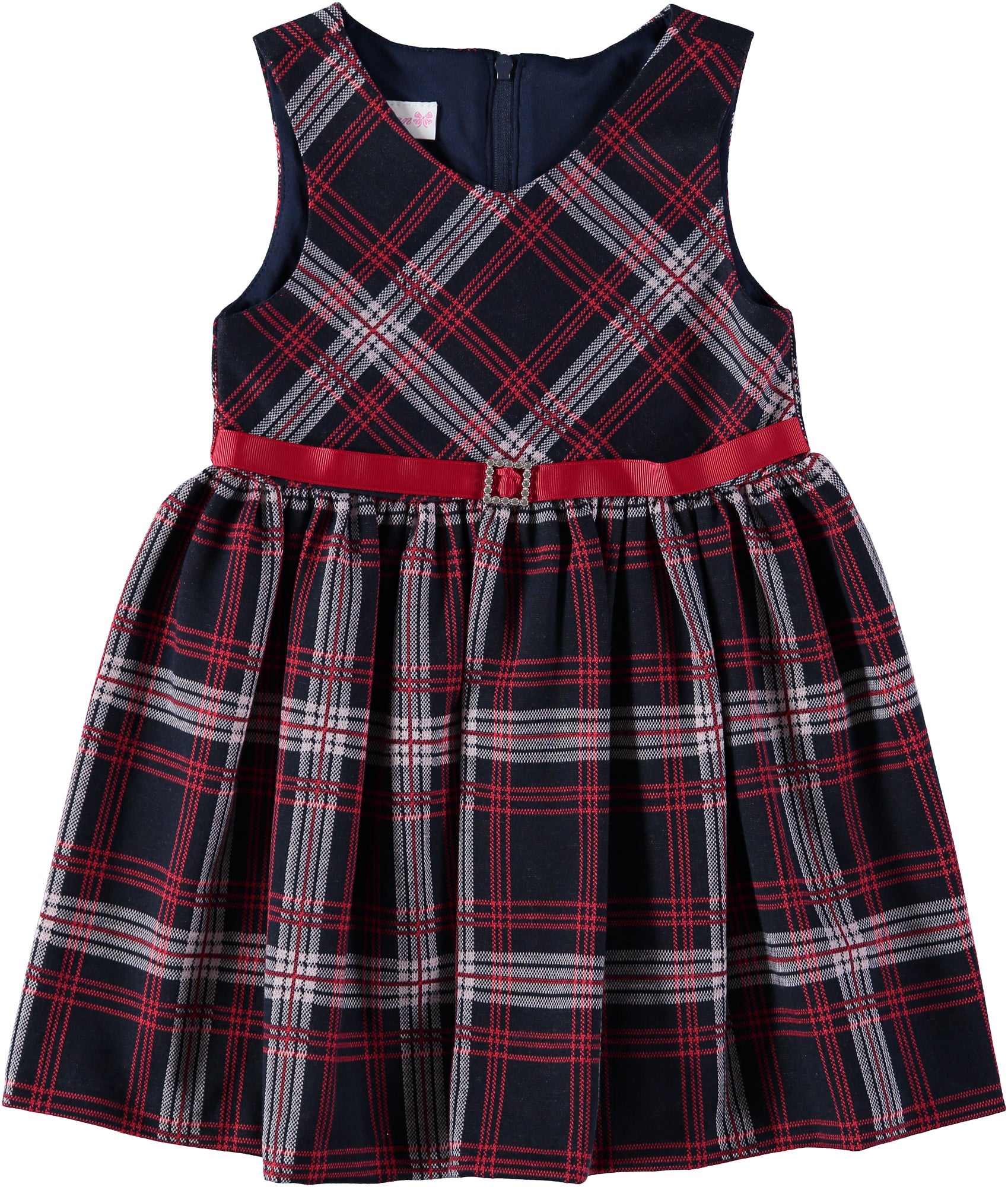 Bonnie Jean Girls 2T-4T Plaid Dress with Cardigan