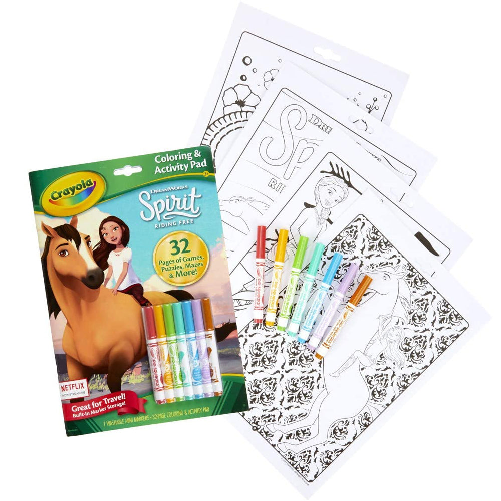 Crayola Spirit Coloring Book with Activities, 32 Coloring Pages & 7 Markers