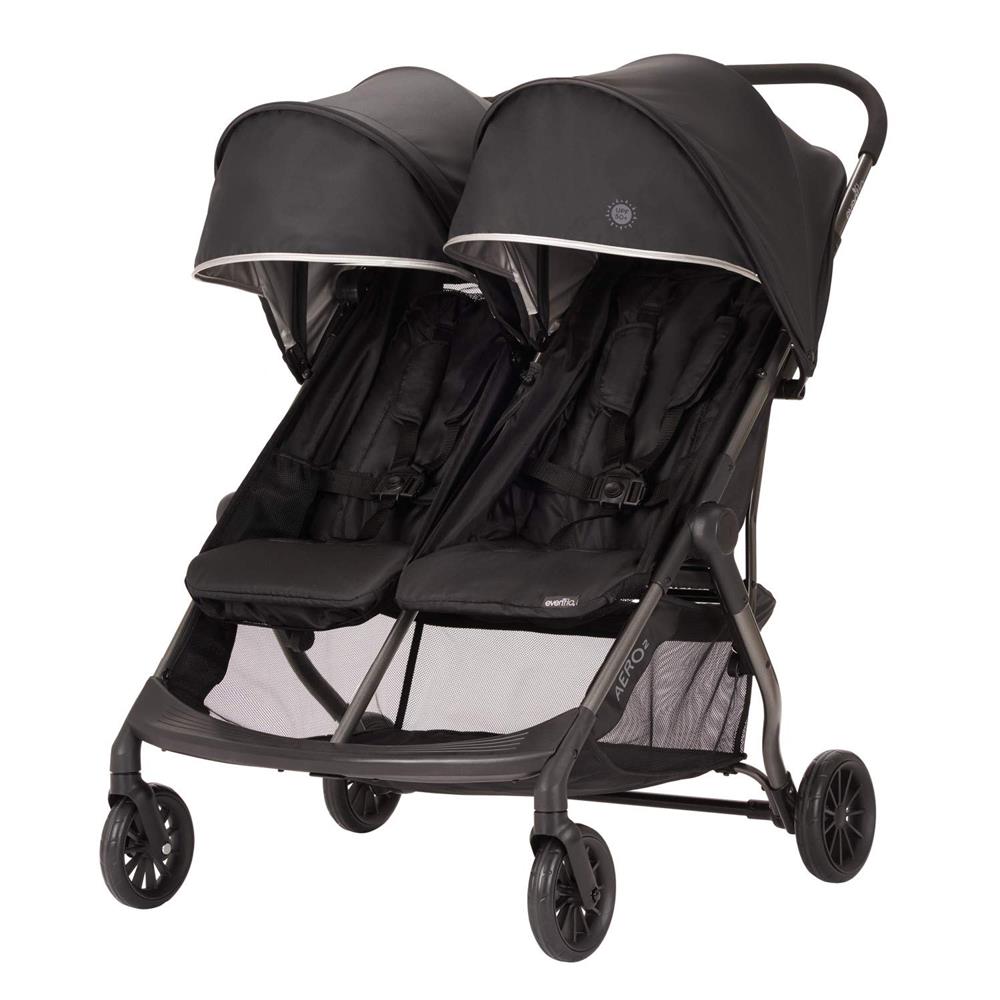 Evenflo Aero2 Ultra-Lightweight Double Stroller, Lark Black