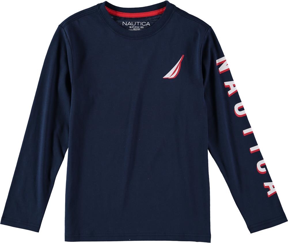 Nautica Boys 8-20 Long Sleeve Stack Logo T-Shirt