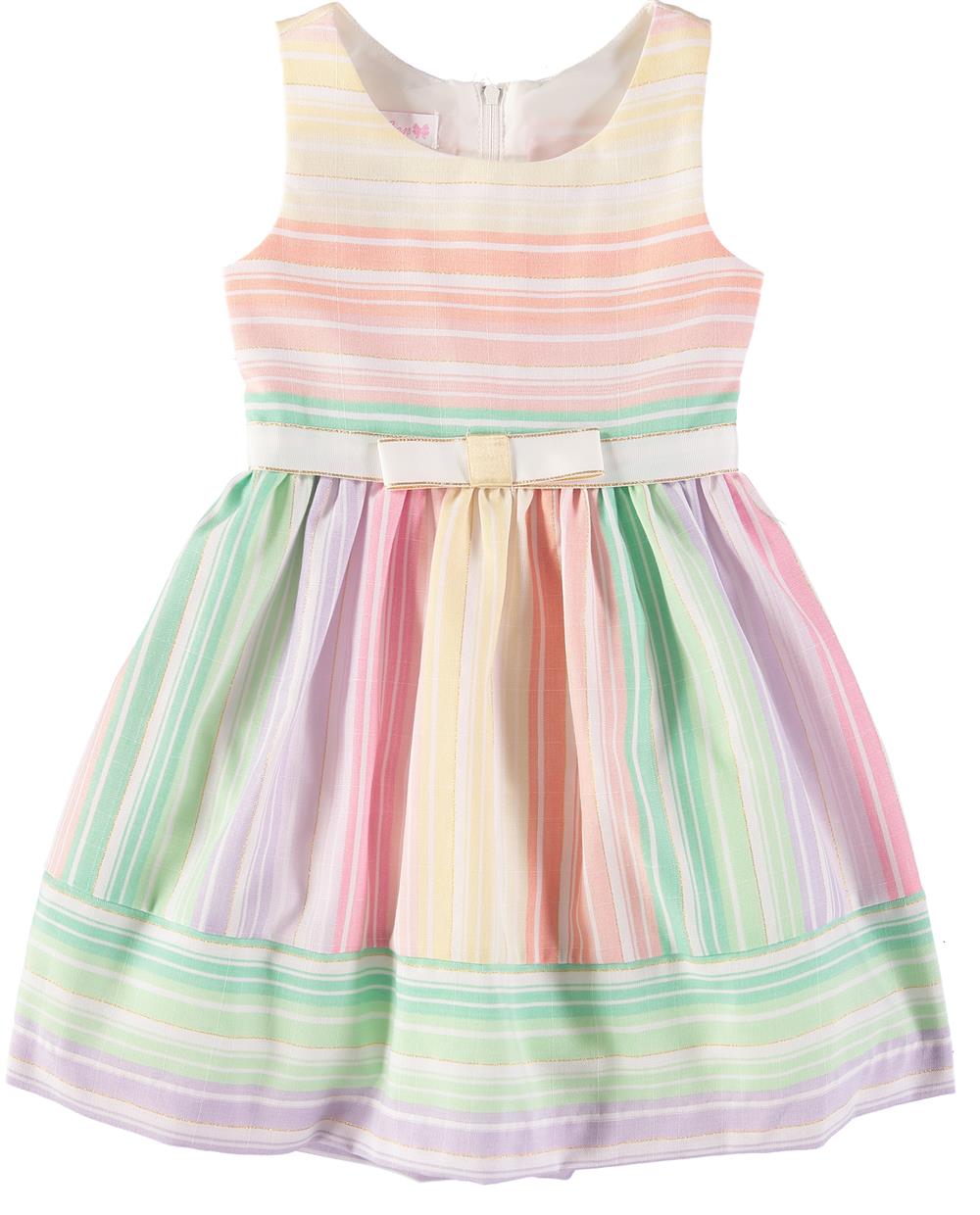 Bonnie Jean Girls 2T-4T Stripe Linen Dress