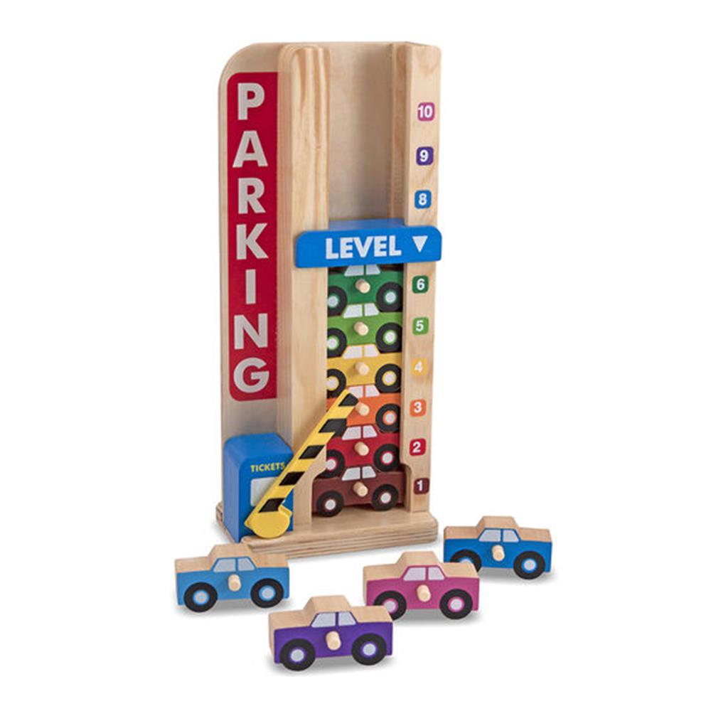 Melissa and Doug Wooden Stack & Count Parking Garage