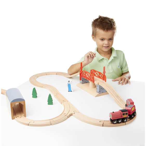 Melissa and Doug Swivel Bridge Train Set