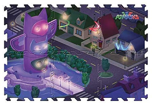 PJ Masks Mega PlayMat with Vehicle (6 Piece) Assorted Vehicles