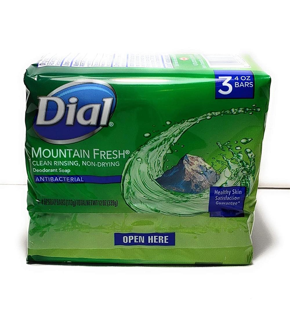 Dial Mountain Fresh Antibacterial Deodorant Soap 3 Bars x 4 oz