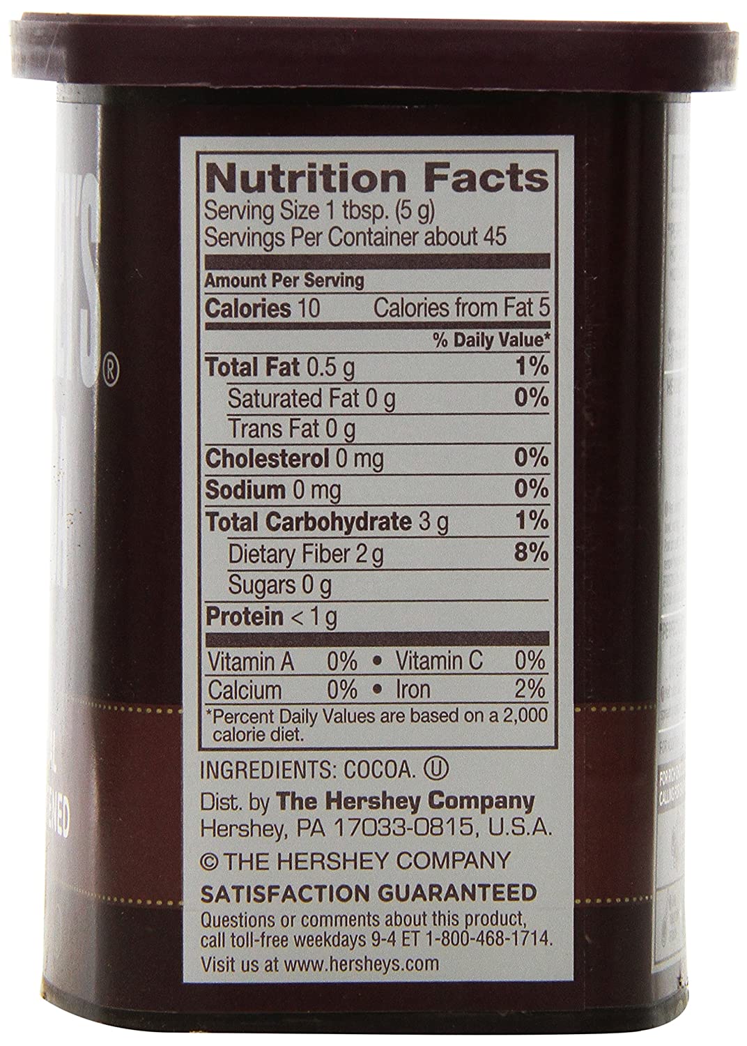 Hershey's Cocoa, Unsweetened, 8-Ounce Container