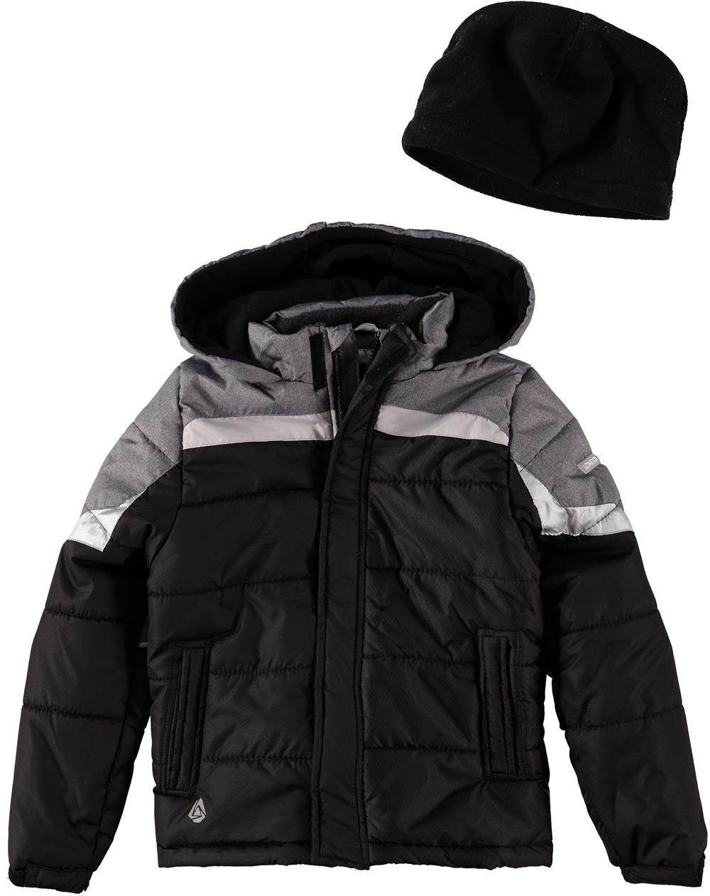 London Fog Boys 8-20 Pieced Colorblock Puffer Jacket with Hat