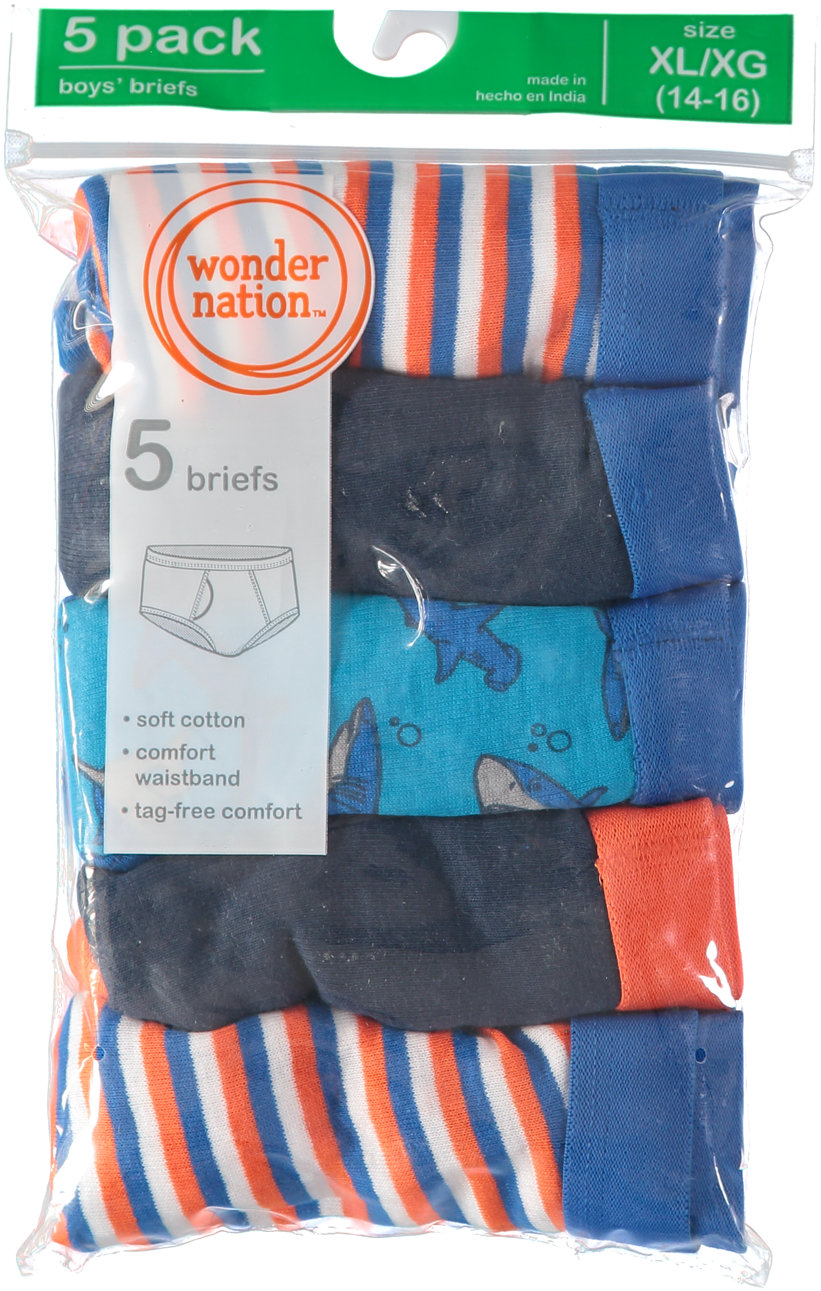 Wonder Nation Boys 8-20 5 Pack Brief