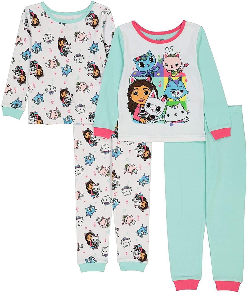 Dreamworks 2T-4T Gabbys Dollhouse 4-Piece Cotton Pajamas