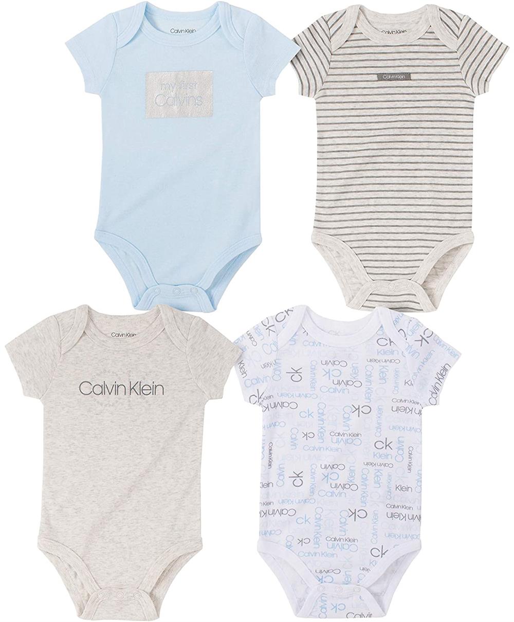 Calvin Klein Boys 0-9 Months First Calvins 4-Pack Bodysuit