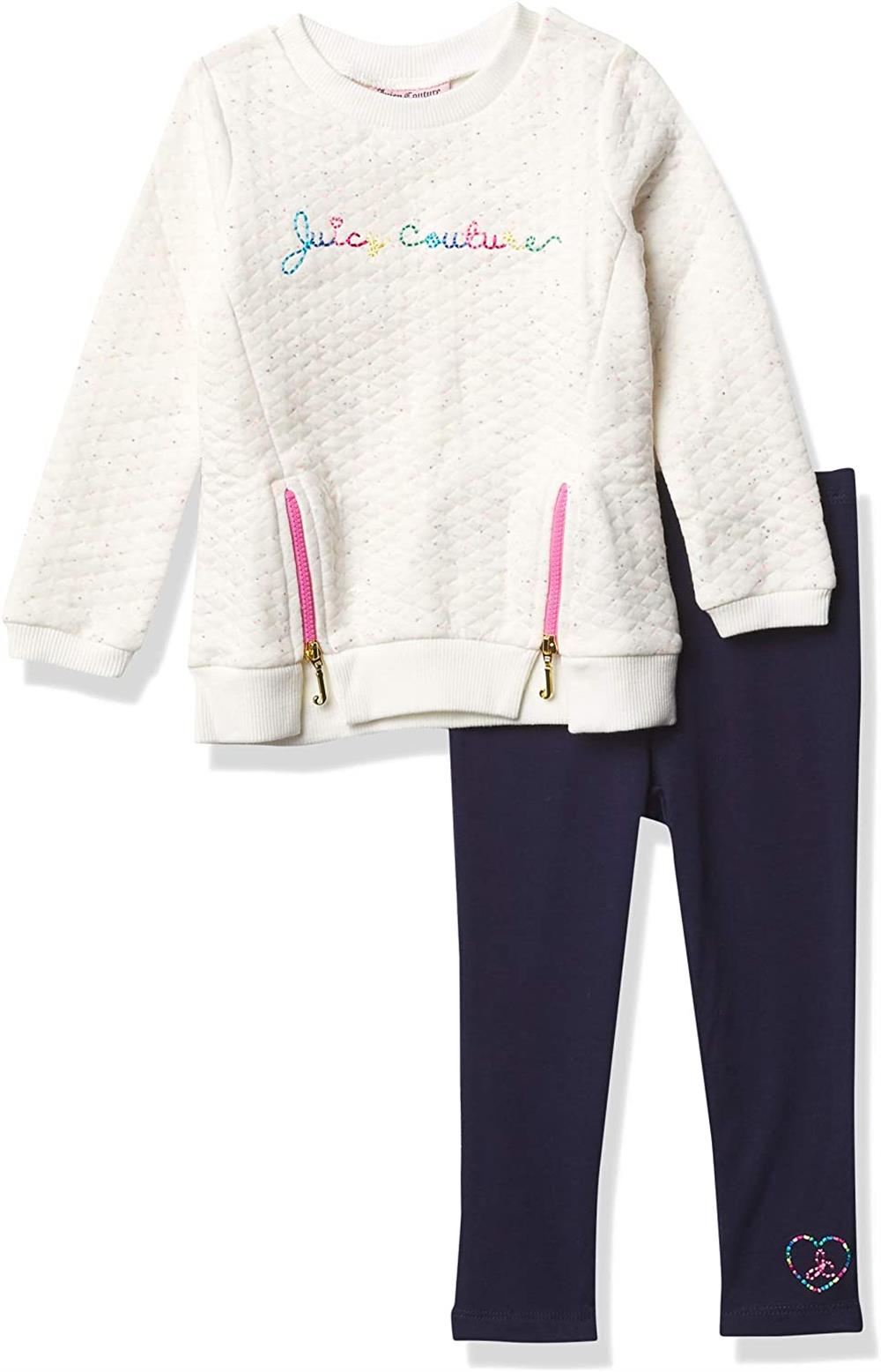 Juicy Couture Girls 12-24 Months Zipper Marled Legging Set