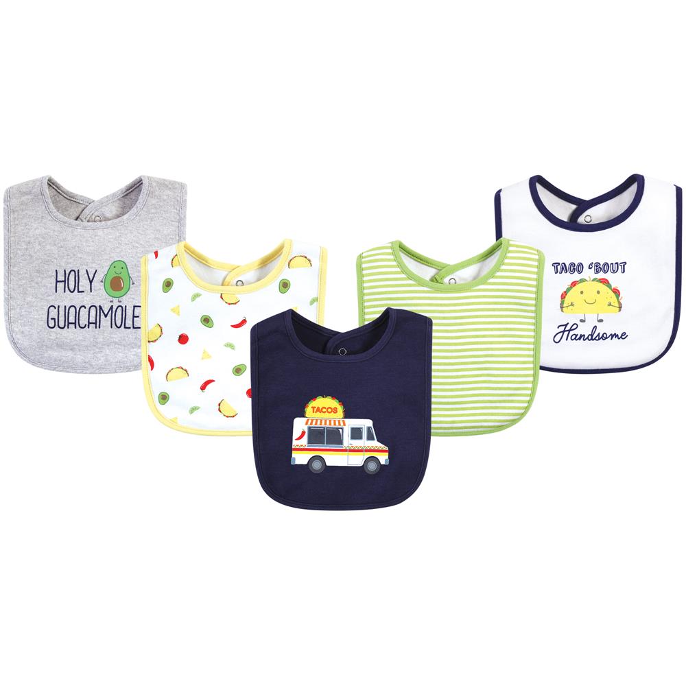 Hudson Baby 5 Pack Cotton Interlock Bibs